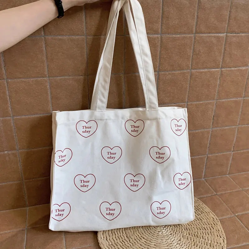 Large Capacity Canvas Tote Shoulder Bags Reusable Shopping Bag for Women