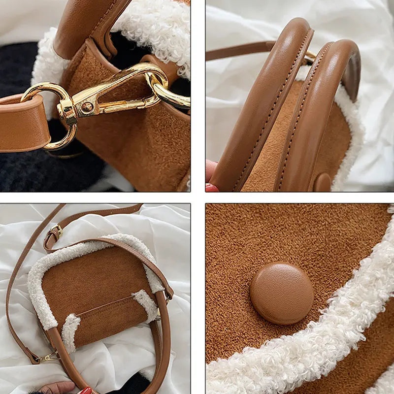 Small Square Messenger Bag Ladies Leather Shoulder Bags