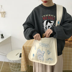 Classic Women Canvas Crossbody Bags for Ladies Casual Style Handbag