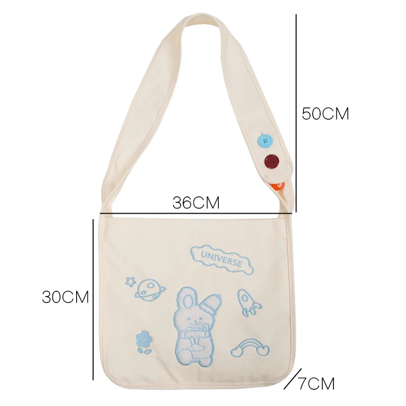 Classic Women Canvas Crossbody Bags for Ladies Casual Style Handbag