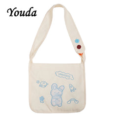 Classic Women Canvas Crossbody Bags for Ladies Casual Style Handbag