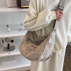 Retro Canvas Bag Women Casual Messenger Style Dumpling Shoulder Bags