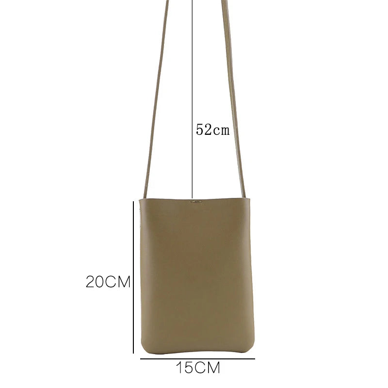 Classic Style Ladies Mobile Phone Pouch Solid PU Material Girl Messenger Bag