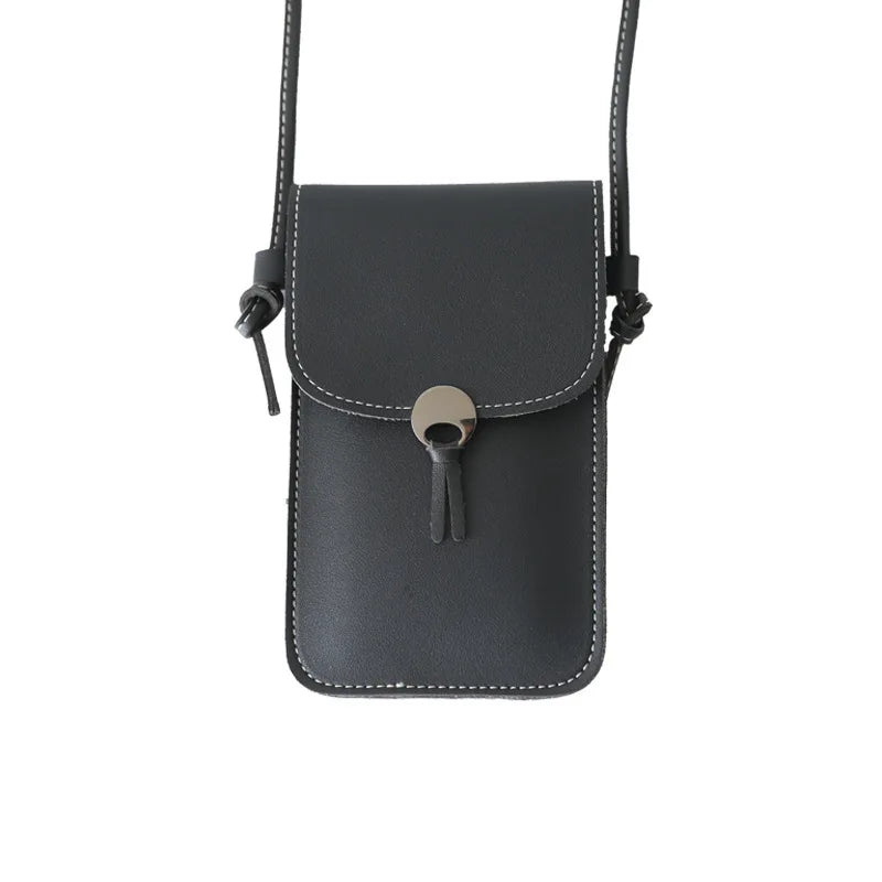 Retro Touch Screen Mobile Phone Bag Women Chain Messenger PU Shoulder Bag