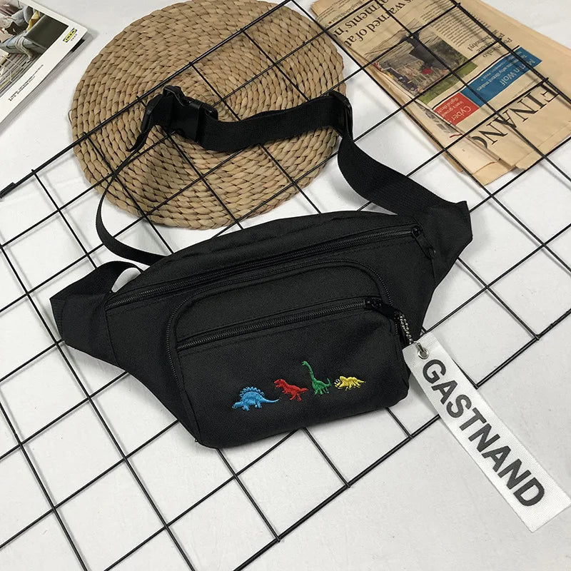 Unisex Street Style Chest Bag with Cartoon Embroidery