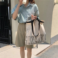 Women Canvas Shopping Bag Eco Storage Handbag Reusable Foldable Tote
