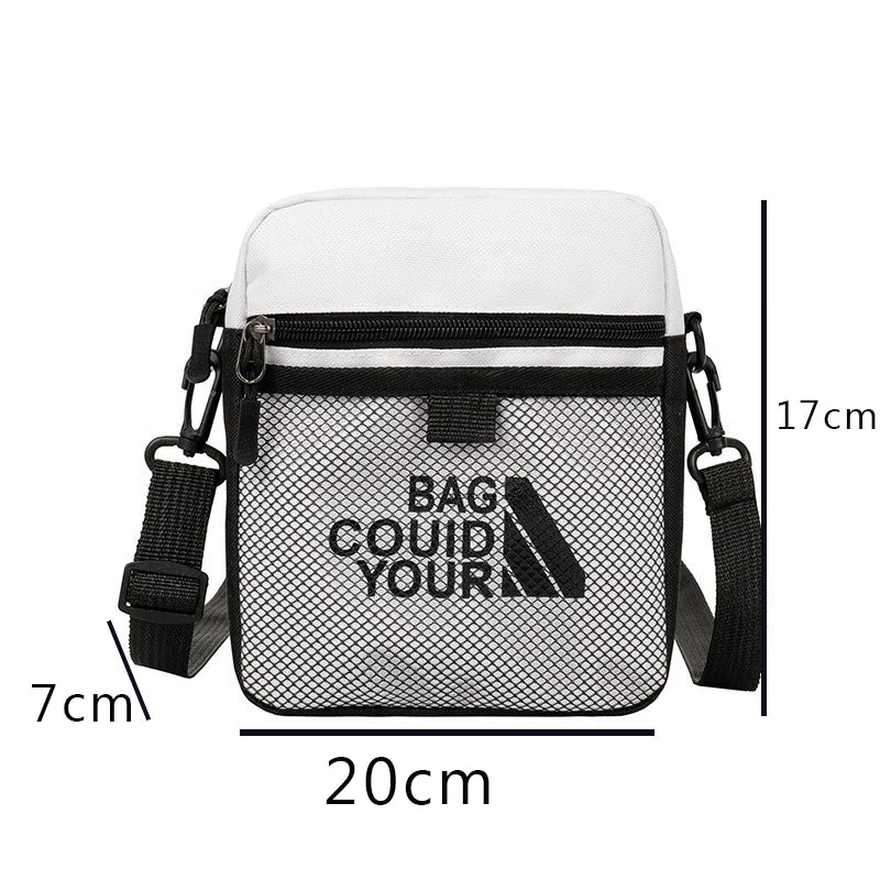 Canvas Sling Bag Zipper Mini Crossbody Solid Small Shoulder Messenger Bag