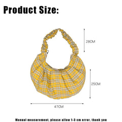 Women Cottons Shoulder Bags Casual Folds Tote Soft Crossbody Bag