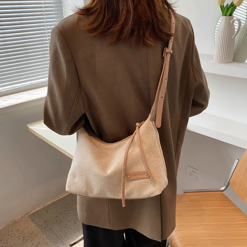 Canvas Shoulder Bag Casual Tote Handbag Zipper Messenger Bags