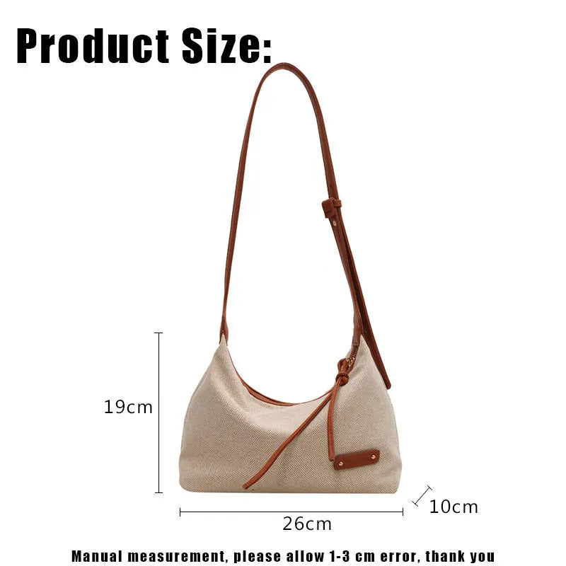 Canvas Shoulder Bag Casual Tote Handbag Zipper Messenger Bags