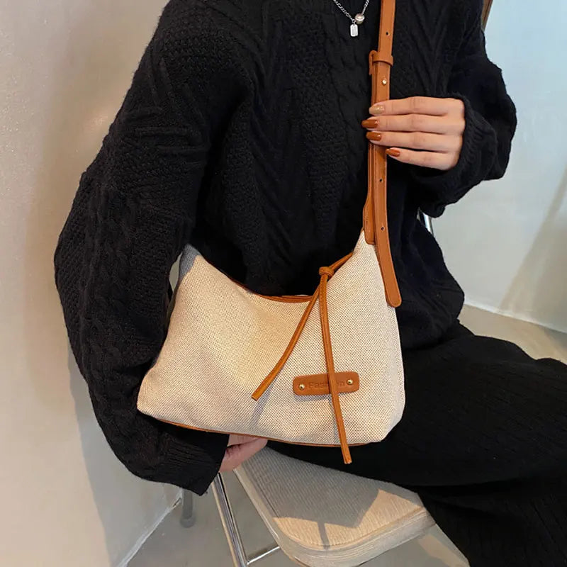 Canvas Shoulder Bag Casual Tote Handbag Zipper Messenger Bags