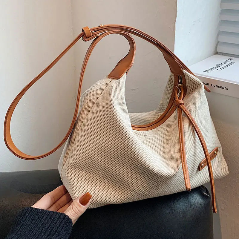 Canvas Shoulder Bag Casual Tote Handbag Zipper Messenger Bags