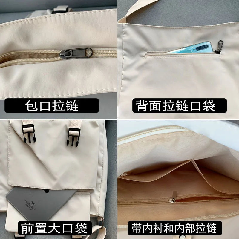 Waterproof Shoulder Bag Pack for Students, Large Capacity Messenger Backpack