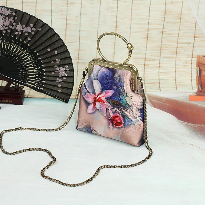 Vintage Cheongsam Bag Ladies Antique Shoulder Bags Printing Versatile