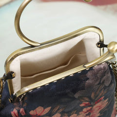 Vintage Silk Cheongsam Bags Ladies Floral Tassel Shoulder Handbag