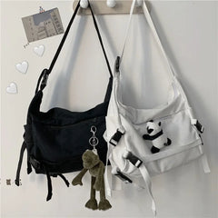 Youth Canvas Crossbody Bag Girls Shoulder Messenger Handbag