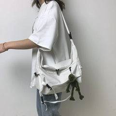 Youth Canvas Crossbody Bag Girls Shoulder Messenger Handbag