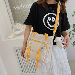 Youth Female Canvas Handbags Shoulder Bags Messenger Bag Student Tote Crossbody