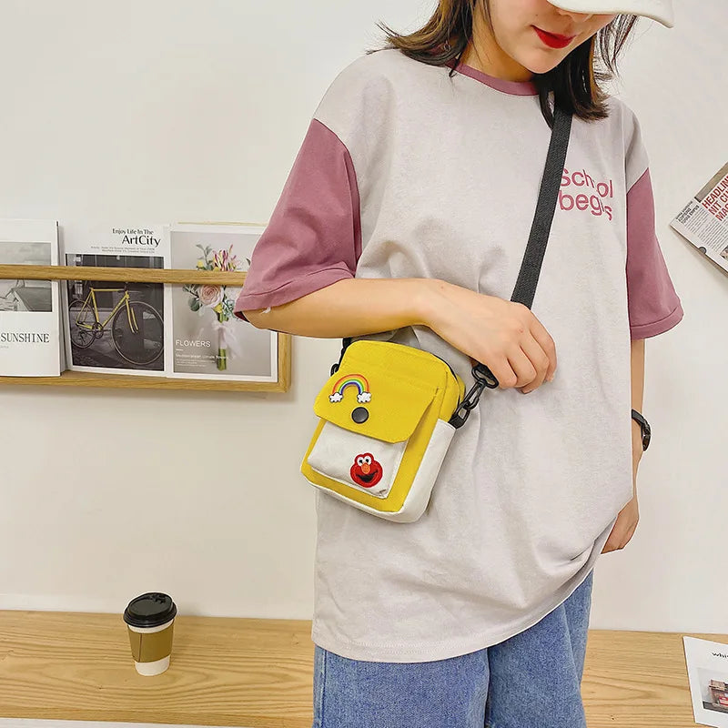 Youth Girl Street Messenger Bag Women Cartoon Canvas Shoulder Bag