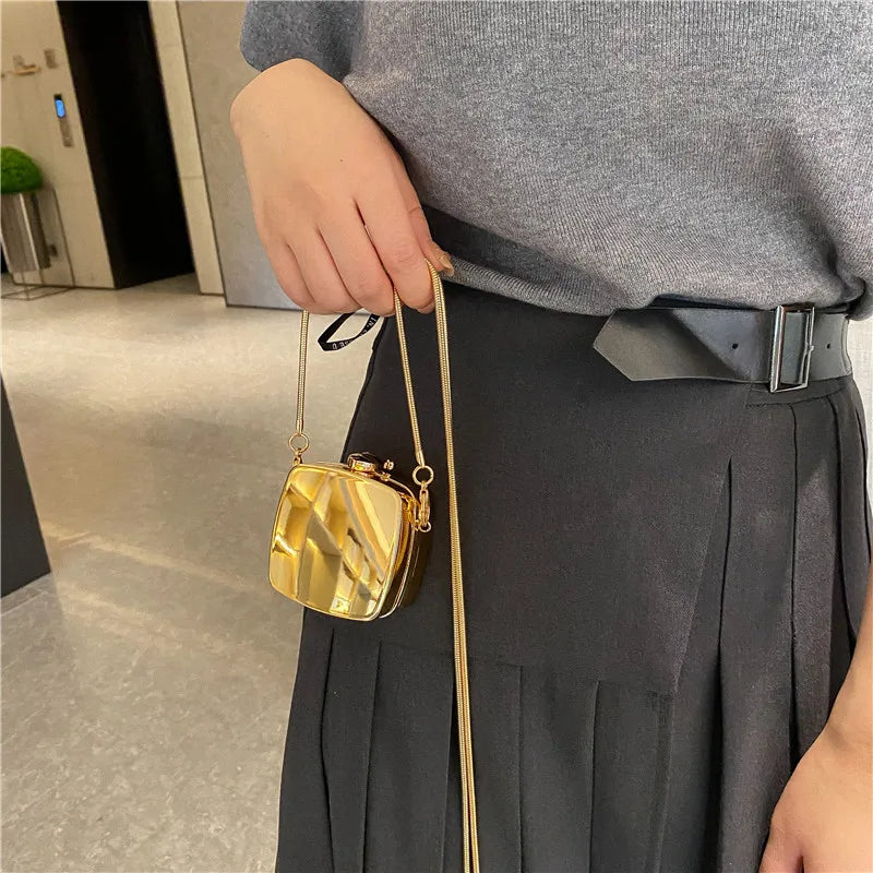 Youth Girls Bright Mini Crossbody Bag Acrylic Lady Triangle Shoulder Bag