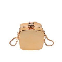 Youth Girls Bright Mini Crossbody Bag Acrylic Lady Triangle Shoulder Bag