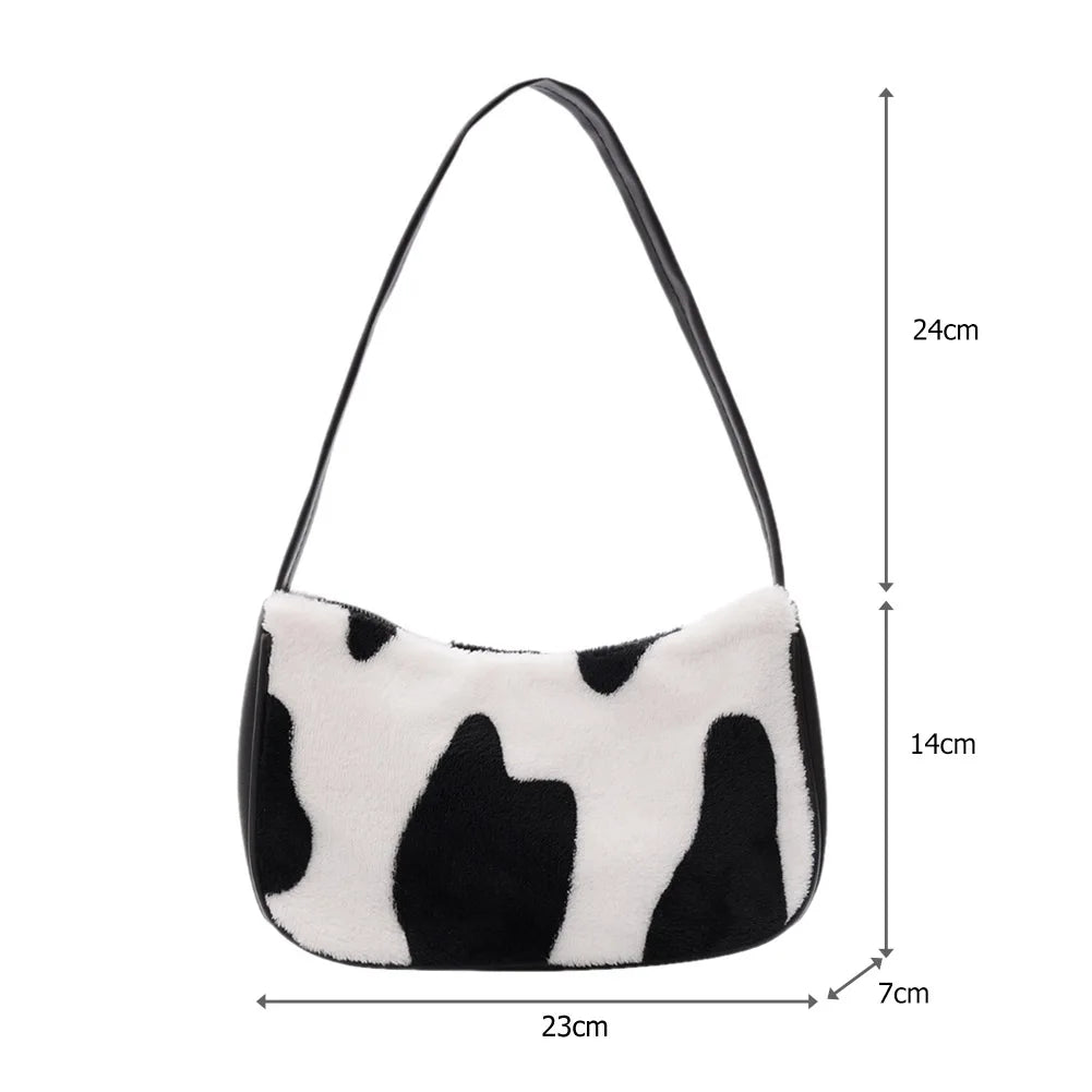 Youth Ladies Plush Shoulder Underarm Bag Handbag Clutch Totes