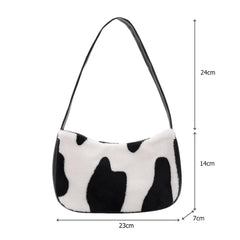 Youth Ladies Plush Shoulder Underarm Bag Handbag Clutch Totes