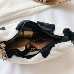 Youth Ladies Plush Shoulder Underarm Bag Handbag Clutch Totes