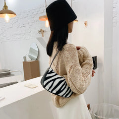 Youth Ladies Plush Shoulder Underarm Bag Handbag Clutch Totes
