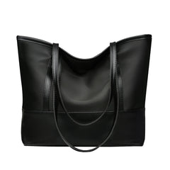 Youth Ladies Splicing Shoulder Bag Portable Satchel Leather Oxford Tote