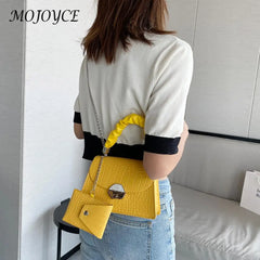 Youth Ladies Versatile Bags Women Shoulder Handbag Stripe PU Pure Crossbody