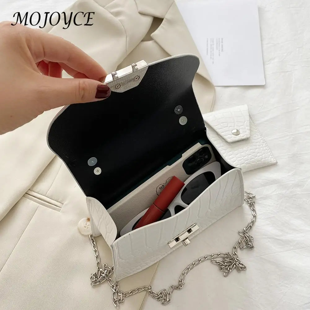 Youth Ladies Versatile Bags Women Shoulder Handbag Stripe PU Pure Crossbody