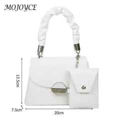 Youth Ladies Versatile Bags Women Shoulder Handbag Stripe PU Pure Crossbody