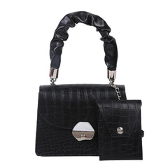 Youth Ladies Versatile Bags Women Shoulder Handbag Stripe PU Pure Crossbody