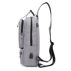 Youth Men USB Charging Backpack School Casual Sling Chest Bag Boys Travel Bag