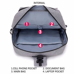 Youth Men USB Charging Backpack School Casual Sling Chest Bag Boys Travel Bag