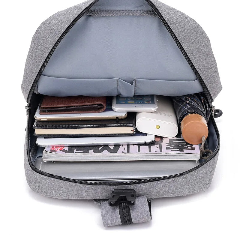 Youth Men USB Charging Backpack School Casual Sling Chest Bag Boys Travel Bag