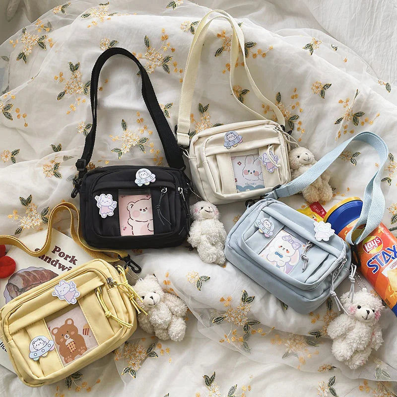 Youth Canvas One Shoulder Bag Crossbody for College Student