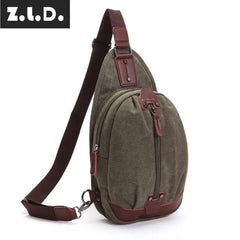 Z.L.D. Canvas Chest Bag Shoulder Messenger Bag