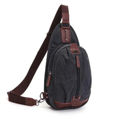 Z.L.D. Canvas Chest Bag Shoulder Messenger Bag