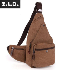 Z.L.D. Canvas Bag Lady Shoulder Chest Large Capacity Square Bag Women Bolsa