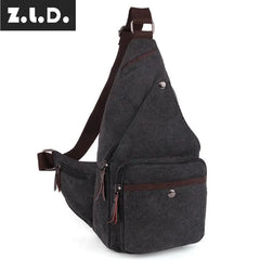 Z.L.D. Canvas Bag Lady Shoulder Chest Large Capacity Square Bag Women Bolsa