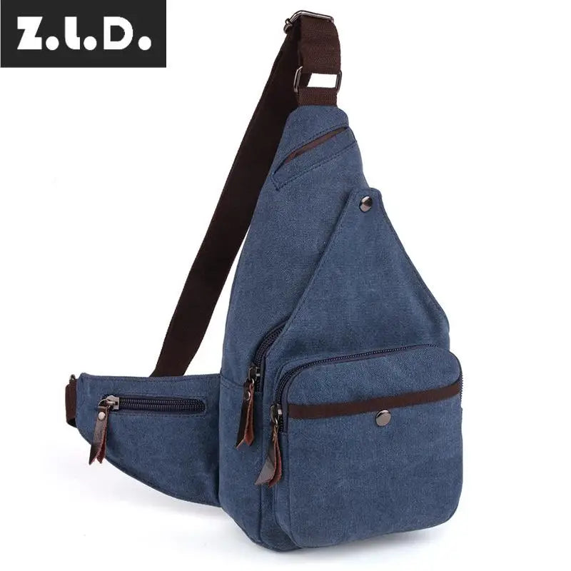 Z.L.D. Canvas Bag Lady Shoulder Chest Large Capacity Square Bag Women Bolsa