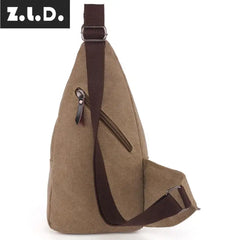 Z.L.D. Canvas Bag Lady Shoulder Chest Large Capacity Square Bag Women Bolsa