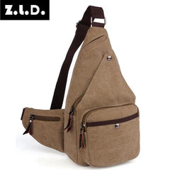 Z.L.D. Canvas Bag Lady Shoulder Chest Large Capacity Square Bag Women Bolsa