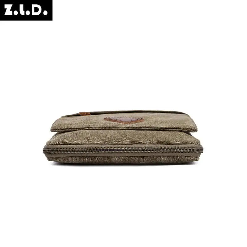 Z.L.D. Canvas Messenger Bag Large Capacity Retro Shoulder Bag