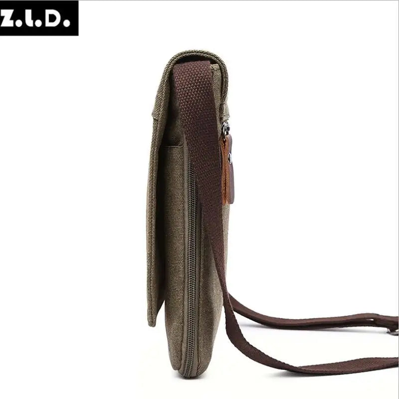 Z.L.D. Canvas Messenger Bag Large Capacity Retro Shoulder Bag