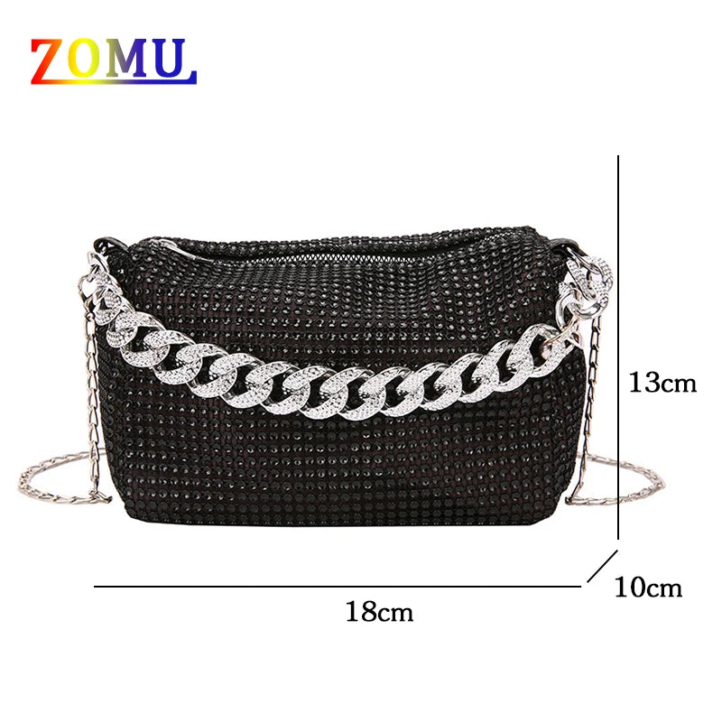 ZOMU Rhinestone Shoulder Bag