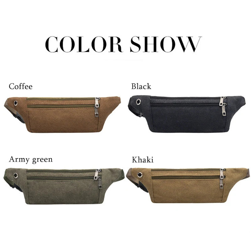 Unise Running Bag Vintage Waist Bag Sport Fanny Pack Mobile Phone Holder Bag