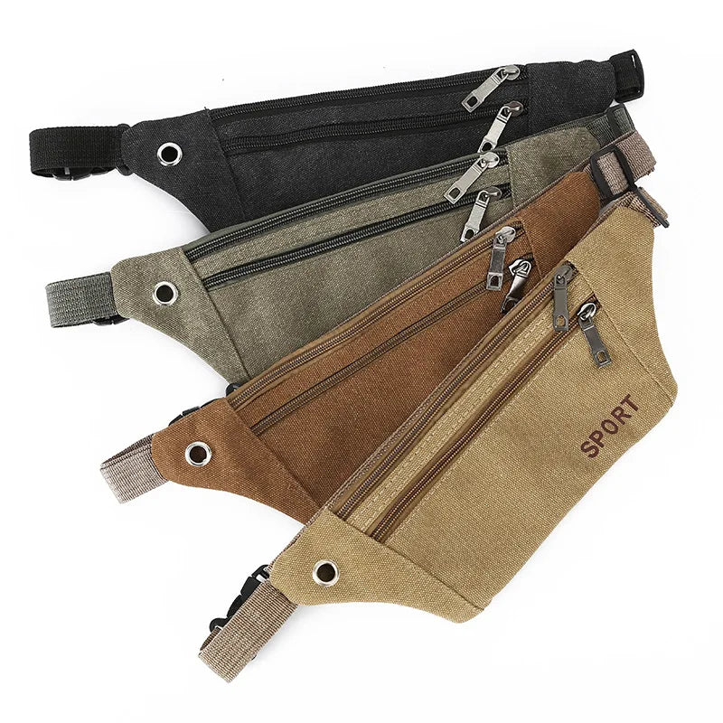 Unise Running Bag Vintage Waist Bag Sport Fanny Pack Mobile Phone Holder Bag